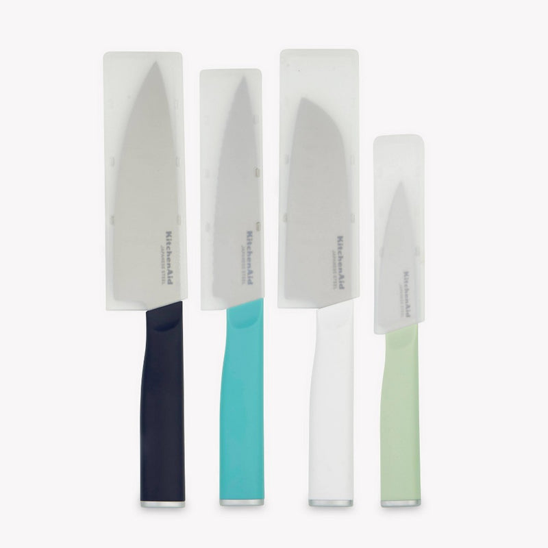 KitchenAid 4pc Chef Knife Set White/Dark Blue/Aqua Blue