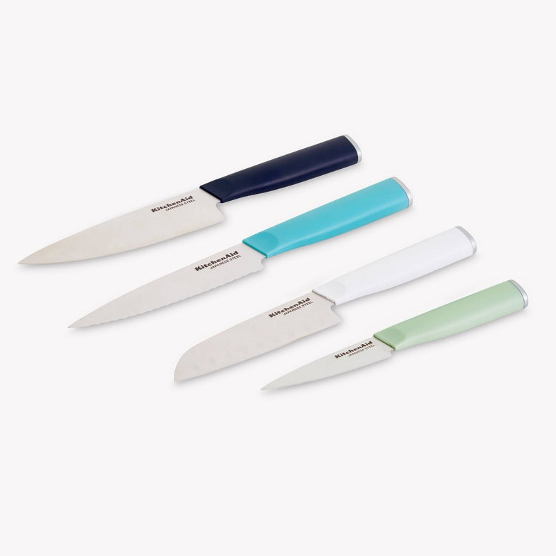 KitchenAid 4pc Chef Knife Set White/Dark Blue/Aqua Blue
