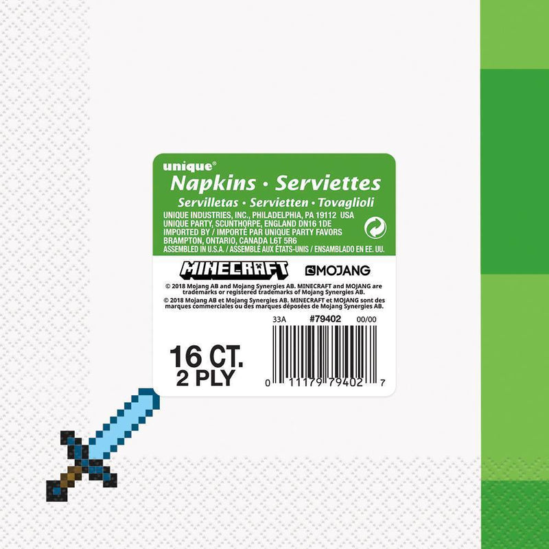 Minecraft 16ct Party Paper Napkins