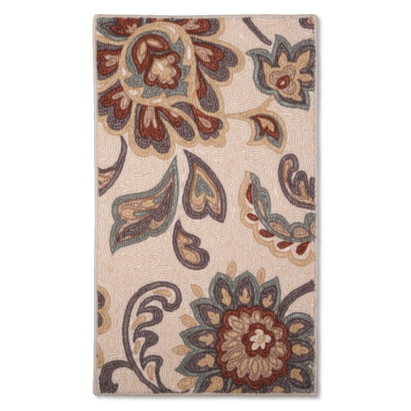 Maples 1'8"x2'10" Washable Paisley Floral Accent Rug Tan