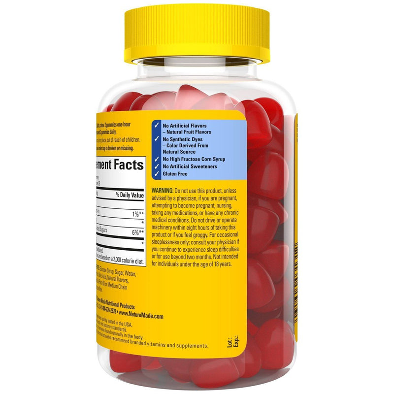 Nature Made Melatonin Maximum Strength 100% Drug Free Sleep Aid for Adults 10mg per serving Gummies - 70ct