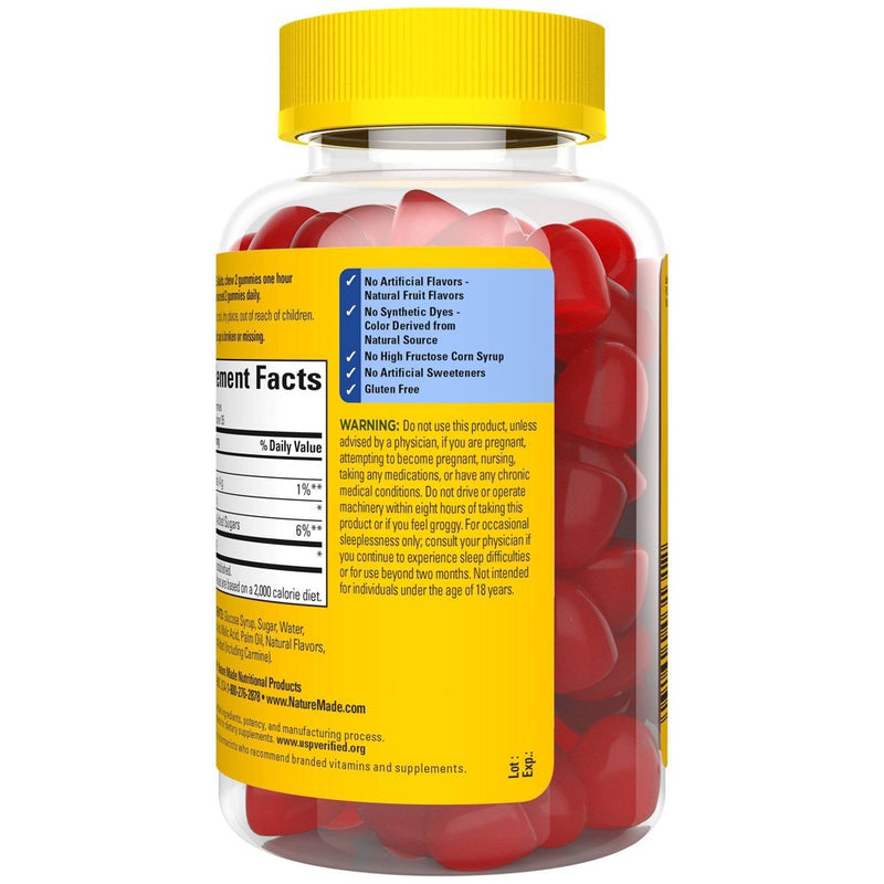 Nature Made Melatonin Maximum Strength 100% Drug Free Sleep Aid for Adults 10mg per serving Gummies - 70ct