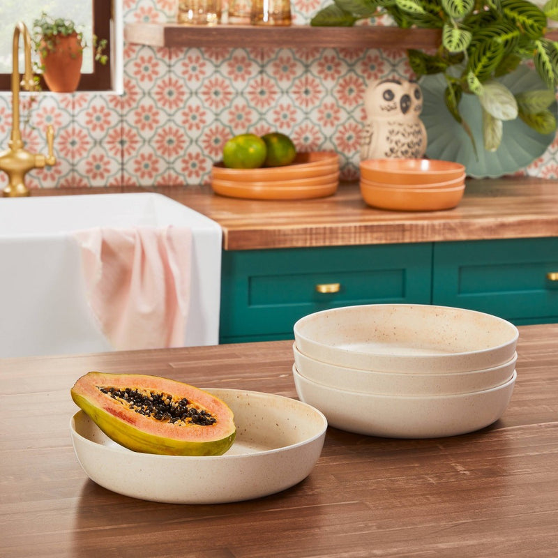 34oz 4pk Melamine Dinner Bowls White - Opalhouse designed with Jungalow