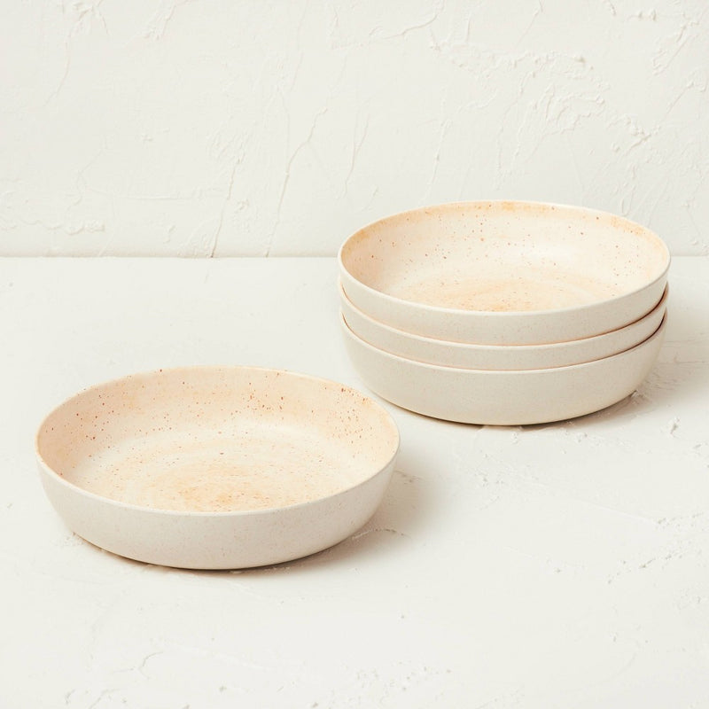 34oz 4pk Melamine Dinner Bowls White - Opalhouse designed with Jungalow