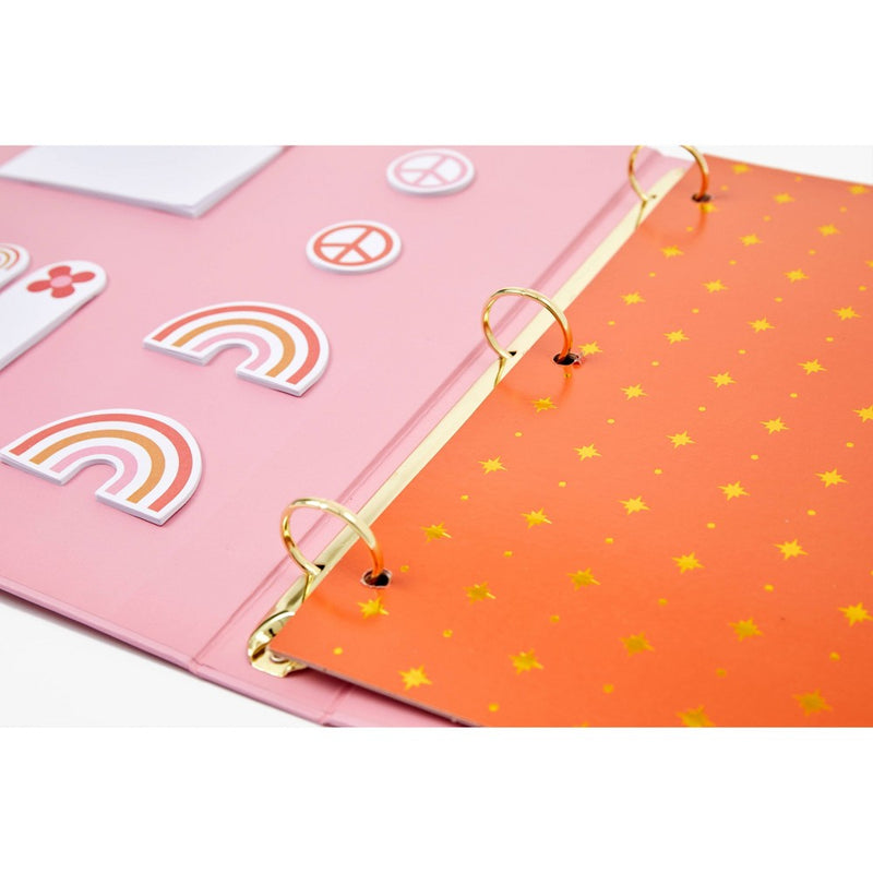 1" Ring Binder Pink and Gold Foil Stars - Best Year Ever
