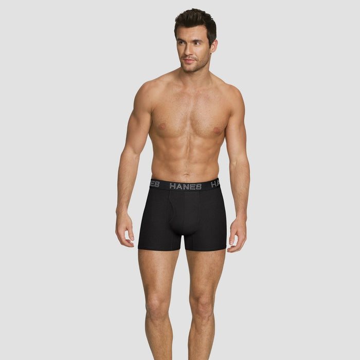Hanes Premium Men's 3pk Trunks with Anti Chafing Total Support Pouch - Black/Gray S