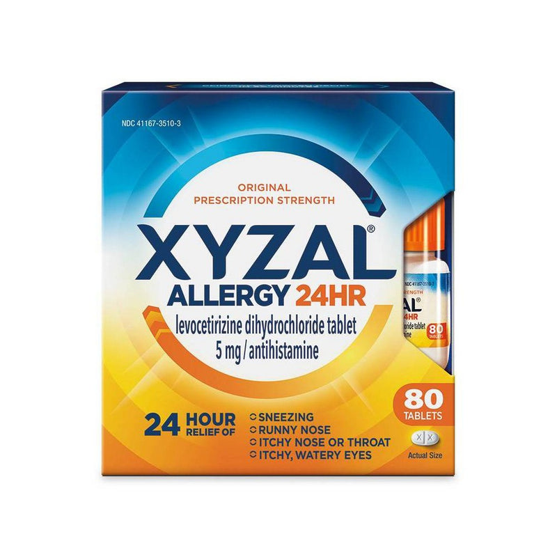 Xyzal Allergy Relief Tablets - Levocetirizine Dihydrochloride - 80ct  EXP 02/2027