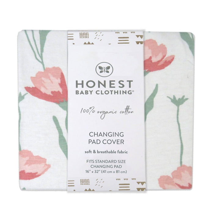 Honest Baby Organic Changing Pad Cover - Strawberry Pink Floral