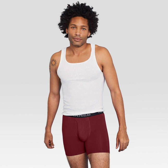 Hanes Premium Men's Long Leg Boxer Briefs with Anti Chafing Total Support Pouch 3pk - Black/Gray S