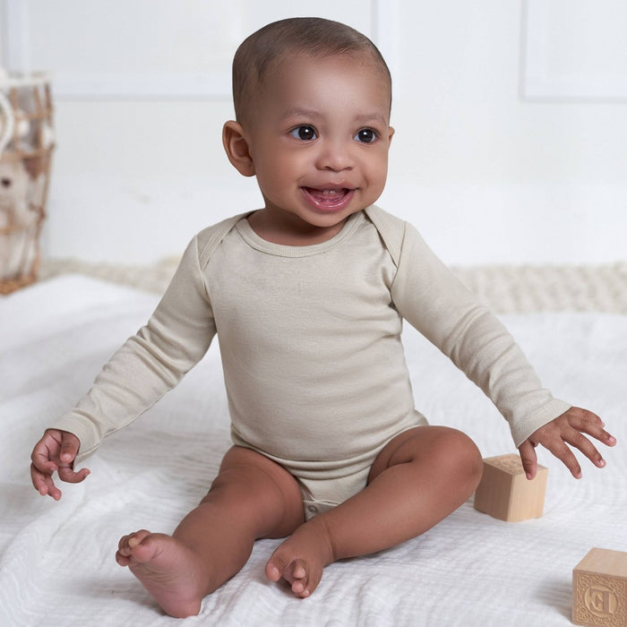 Gerber Baby 4pk Long Sleeve Onesies - Green/Blue 3-6M