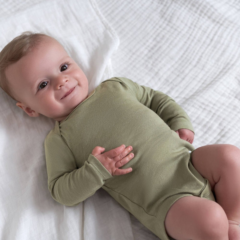 Gerber Baby 4pk Long Sleeve Onesies - Green/Blue 3-6M