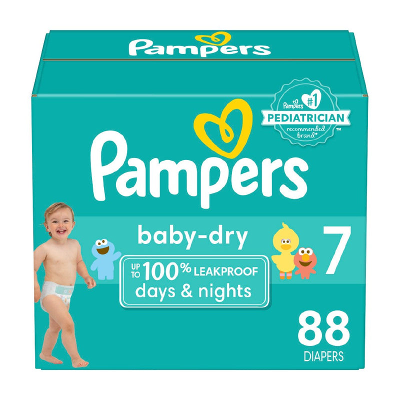 Pampers Baby Dry Enormous Disposable Diapers - Size 7 - 88ct