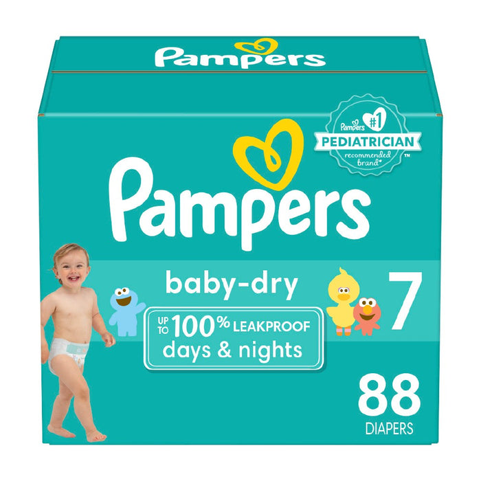 Pampers Baby Dry Enormous Disposable Diapers - Size 7 - 88ct