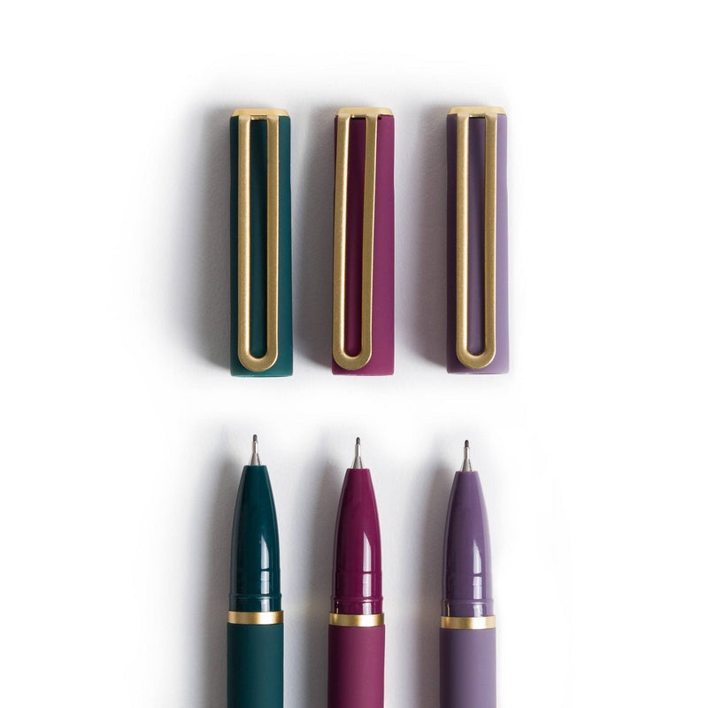 3pk Porous Point Pens - Black Ink - U Brands