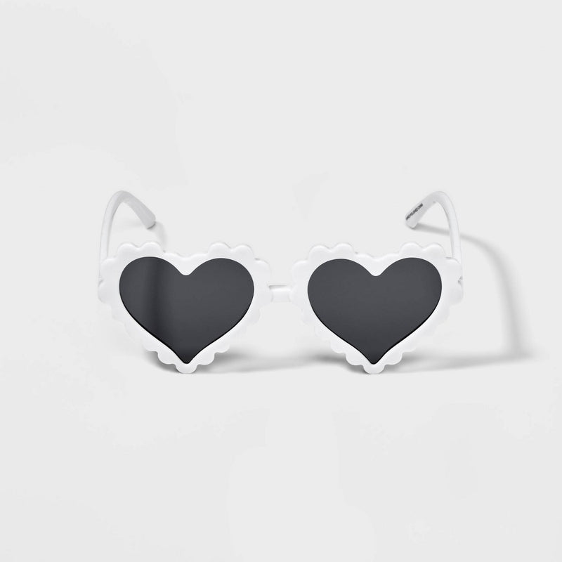 Girls' Fluted Heart Sunglasses - Cat & Jack White