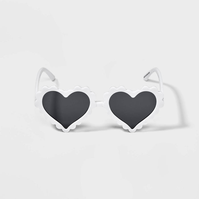 Girls' Fluted Heart Sunglasses - Cat & Jack White