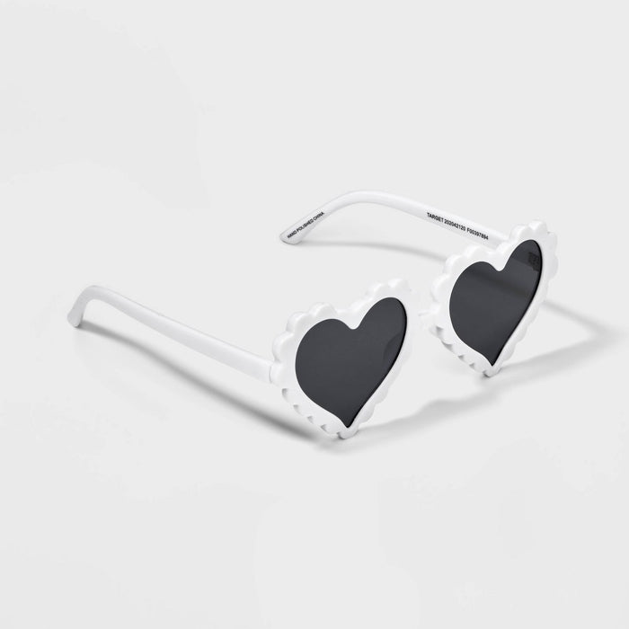 Girls' Fluted Heart Sunglasses - Cat & Jack White