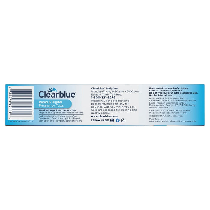Clearblue Pregnancy Test Combo Pack with Digital Smart Countdown & Rapid Detection - 2ct