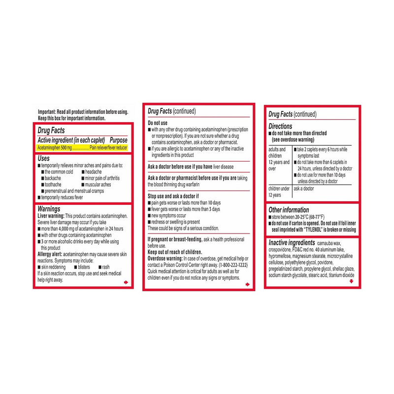 Tylenol Extra Strength Pain Reliever and Fever Reducer Caplets - Acetaminophen - 24ct
