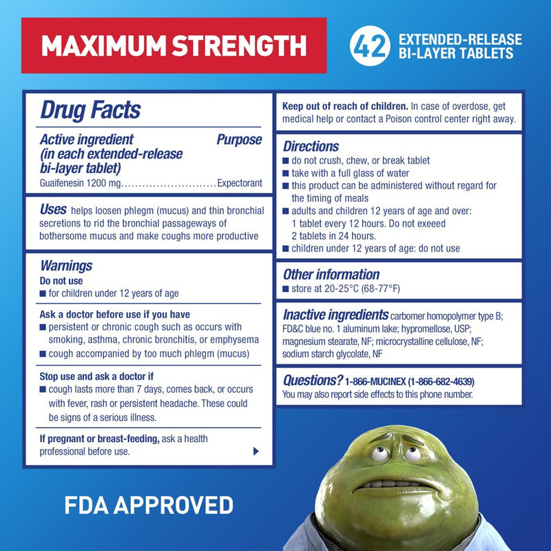 Mucinex Max Strength 12Hour Cough Medicine - Tablets - 42ct