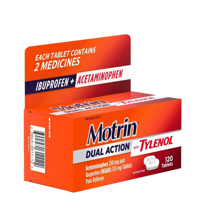 Motrin Acetaminophen Dual Action with Tylenol Pain Reliever - 120ct