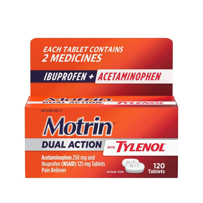 Motrin Acetaminophen Dual Action with Tylenol Pain Reliever - 120ct