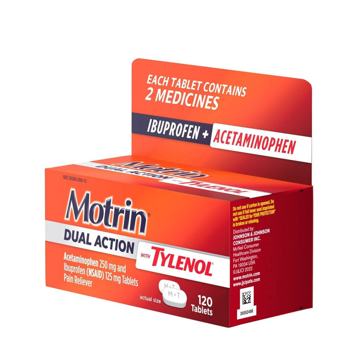 Motrin Acetaminophen Dual Action with Tylenol Pain Reliever - 120ct