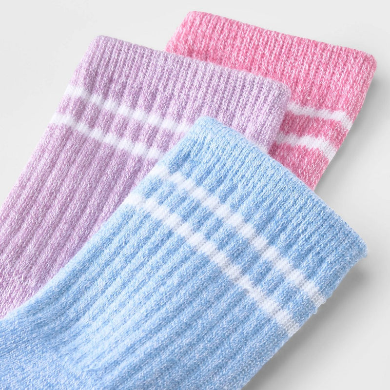 Toddler Girls' Striped Athletic Socks - Cat & Jack 2T-3T