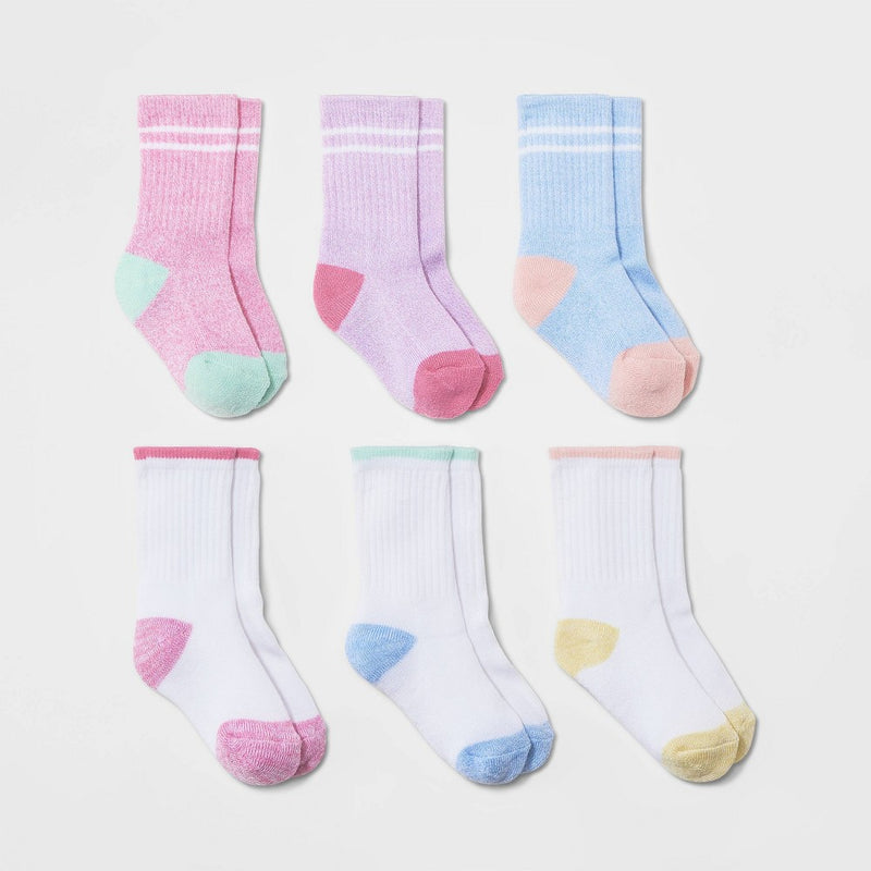 Toddler Girls' Striped Athletic Socks - Cat & Jack 2T-3T