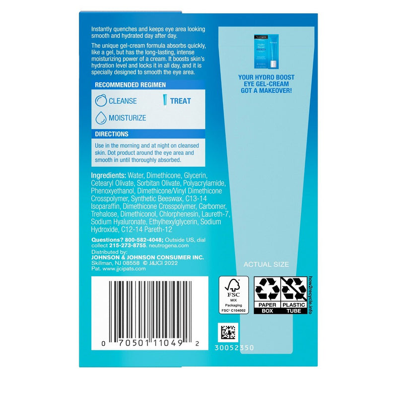 Neutrogena Hydro Boost Under Eye Gel Cream with Hyaluronic Acid - Fragrance Free - 0.5 fl oz