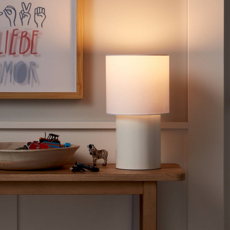 Modern Metal Kids' Table Lamp (Includes LED Light Bulb) White - Pillowfort