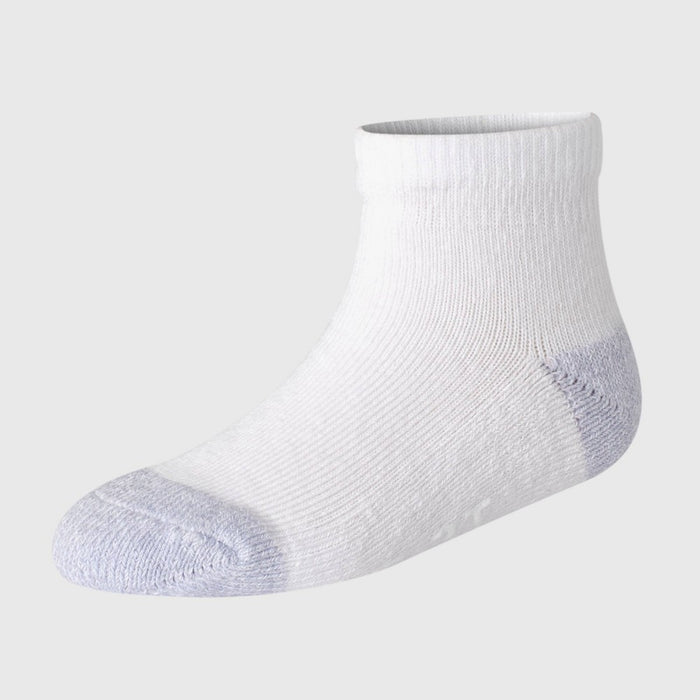 Hanes Toddler Boys' 6pk PURE Comfort with Organic Cotton Solid Ankle Socks - White/Gray 4T-5T