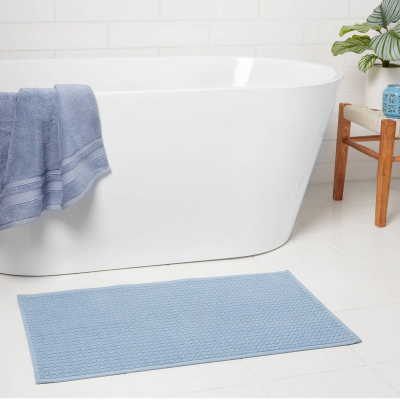 20"x34" Antimicrobial Bath Mat Blue - Threshold