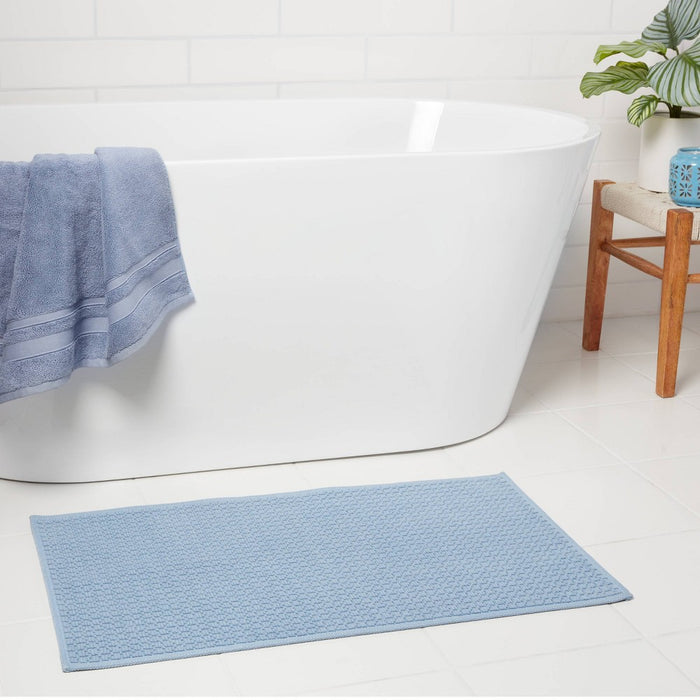 20"x34" Antimicrobial Bath Mat Blue - Threshold