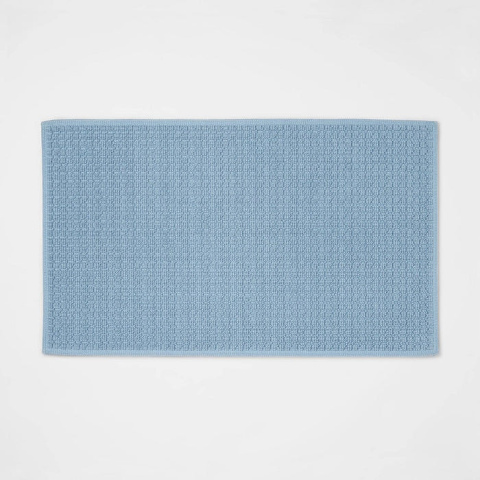 20"x34" Antimicrobial Bath Mat Blue - Threshold