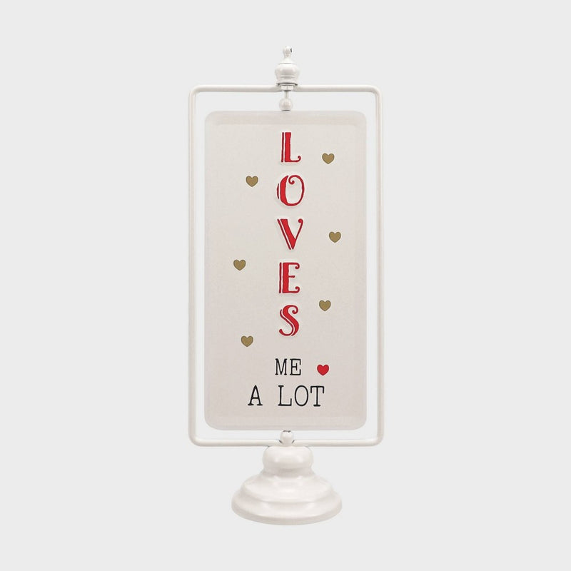 Vertical Rotating Valentine's Day Tabletop 'Loves Me/Loves Me A Lot' Sign - Spritz