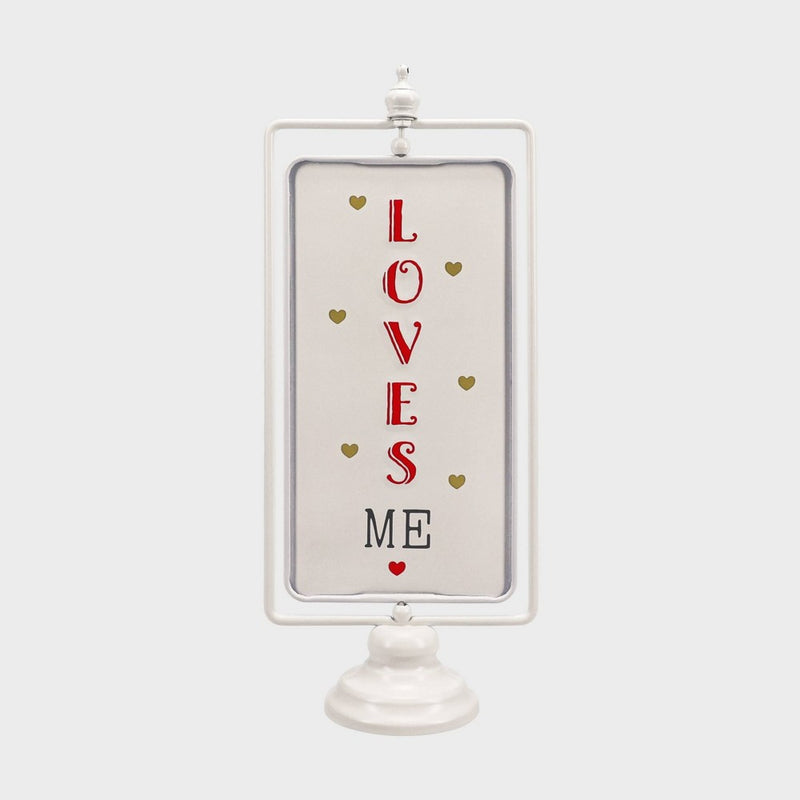 Vertical Rotating Valentine's Day Tabletop 'Loves Me/Loves Me A Lot' Sign - Spritz