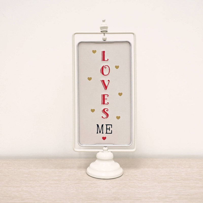 Vertical Rotating Valentine's Day Tabletop 'Loves Me/Loves Me A Lot' Sign - Spritz