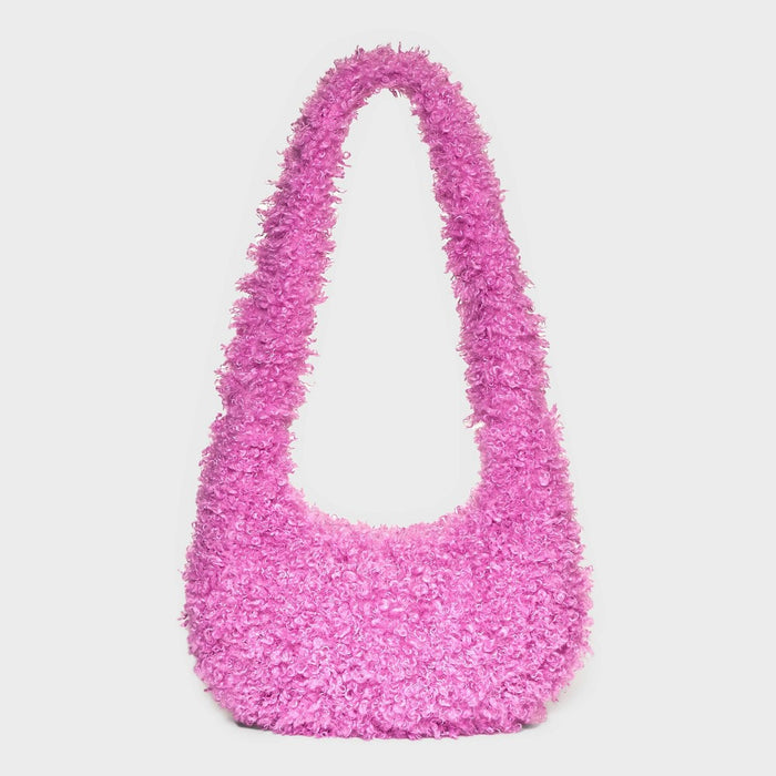 Slouchy Faux Fur Hobo Shoulder Handbag - Wild Fable Pink