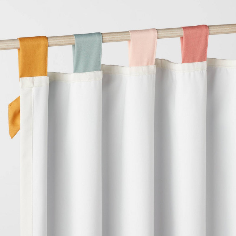 95" Blackout Tie Top Embellished Kids' Panel White with Ties - Pillowfort