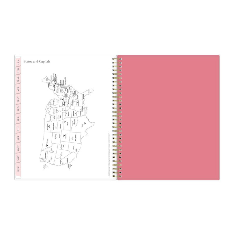 Rachel Parcell 2024 Planner 8.5"x11" Weekly/Monthly Wirebound Emily Pink