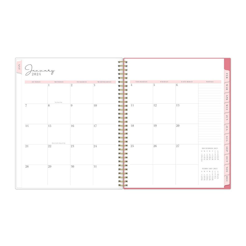 Rachel Parcell 2024 Planner 8.5"x11" Weekly/Monthly Wirebound Emily Pink