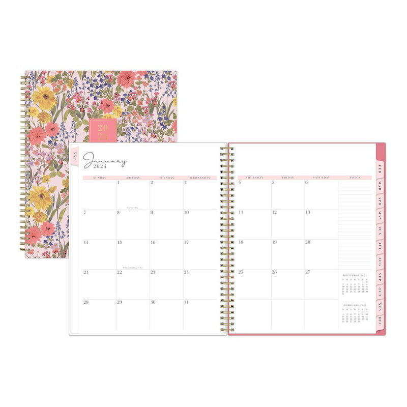 Rachel Parcell 2024 Planner 8.5"x11" Weekly/Monthly Wirebound Emily Pink