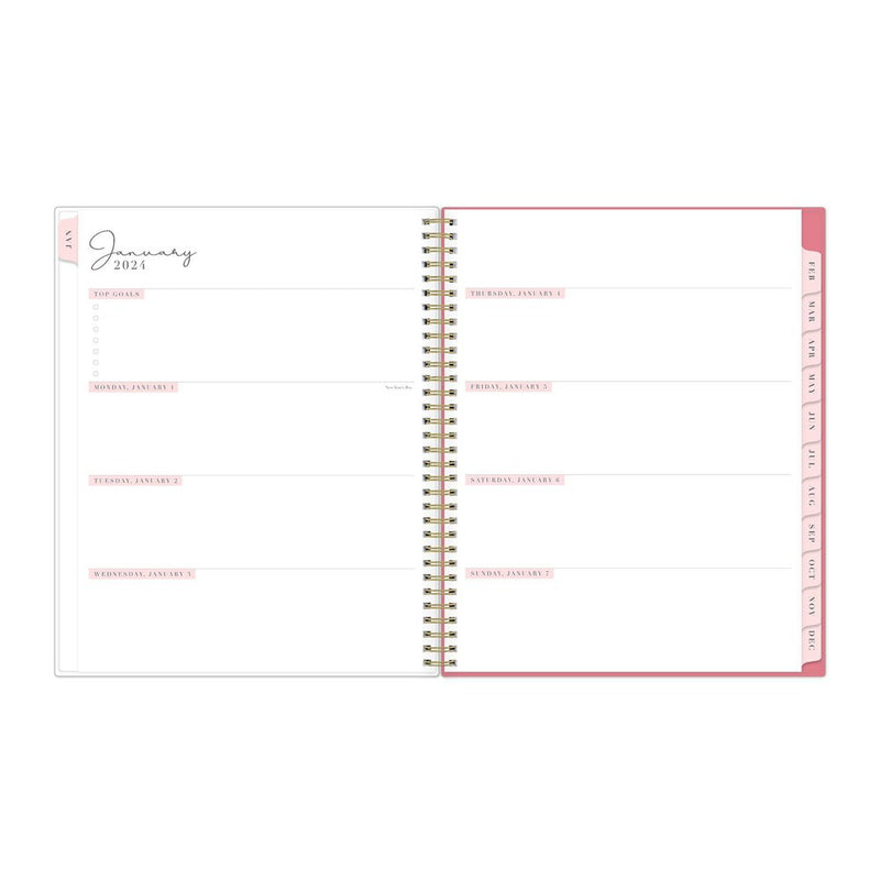 Rachel Parcell 2024 Planner 8.5"x11" Weekly/Monthly Wirebound Emily Pink