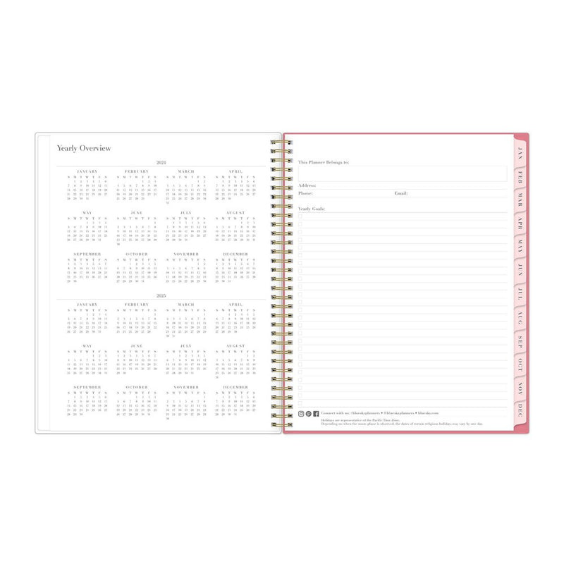 Rachel Parcell 2024 Planner 8.5"x11" Weekly/Monthly Wirebound Emily Pink