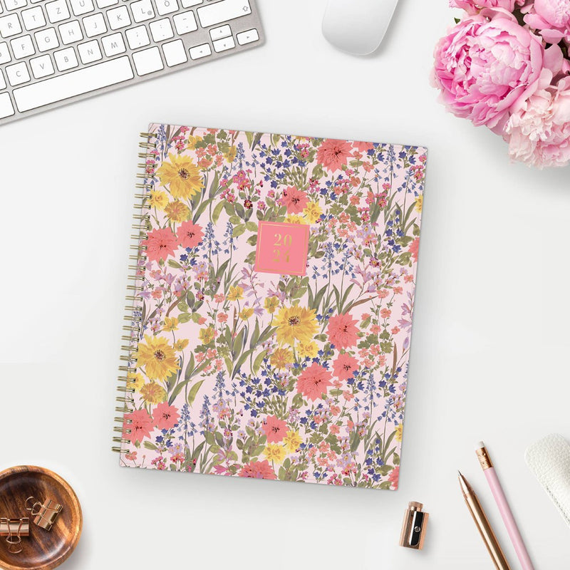 Rachel Parcell 2024 Planner 8.5"x11" Weekly/Monthly Wirebound Emily Pink