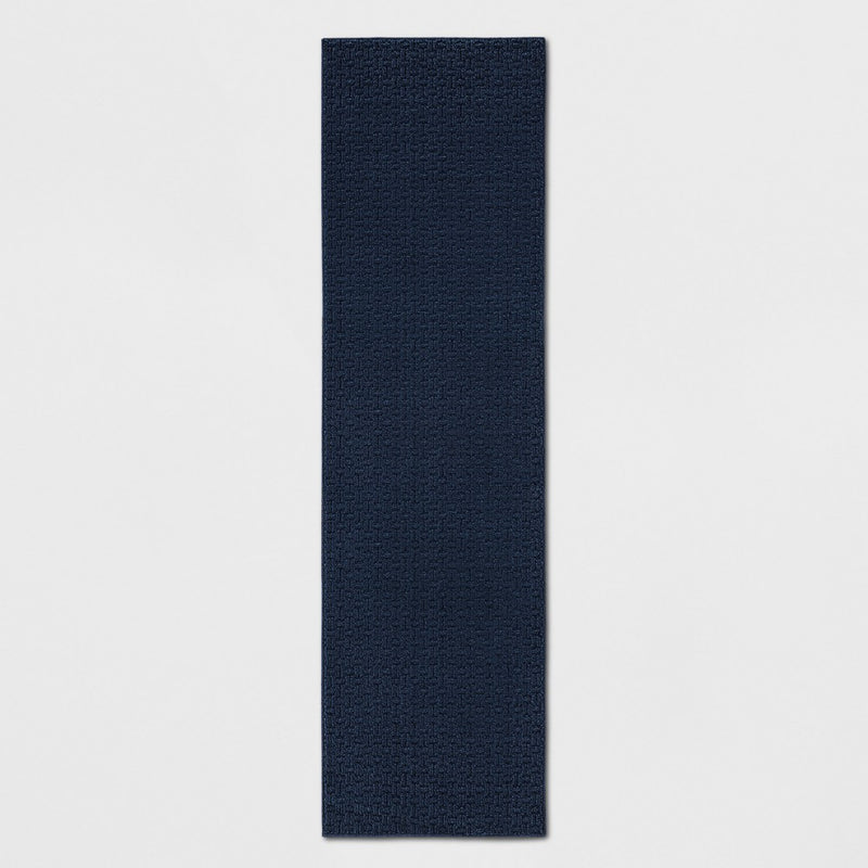 2'x7' Washable Solid Runner Rug Blue - Made By Design (LOCAL PICKUP ONLY)