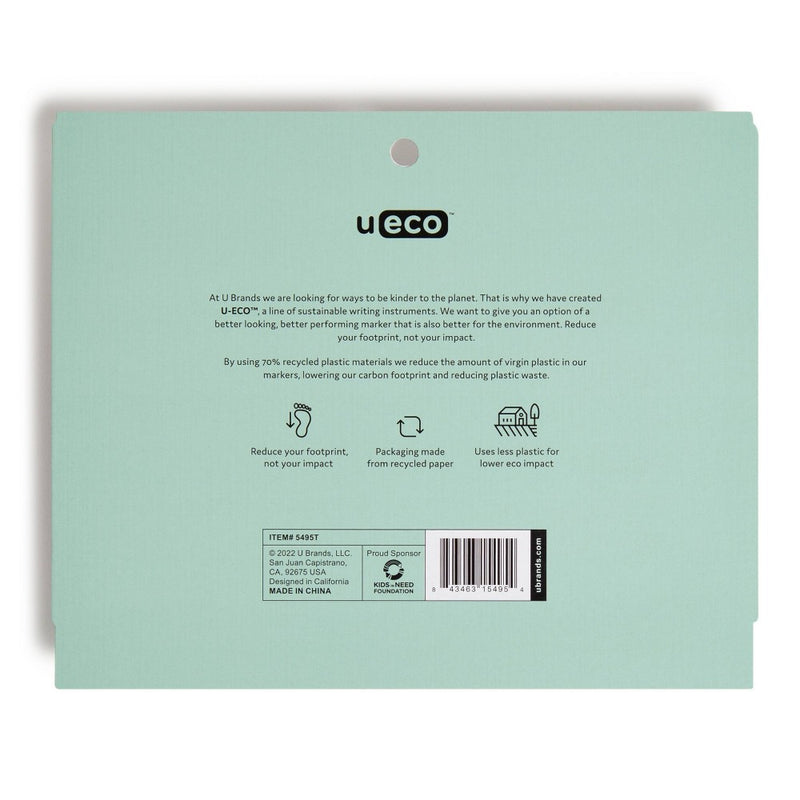U Brands U Eco 4pk Dry Erase Markers Chisel Tip Black