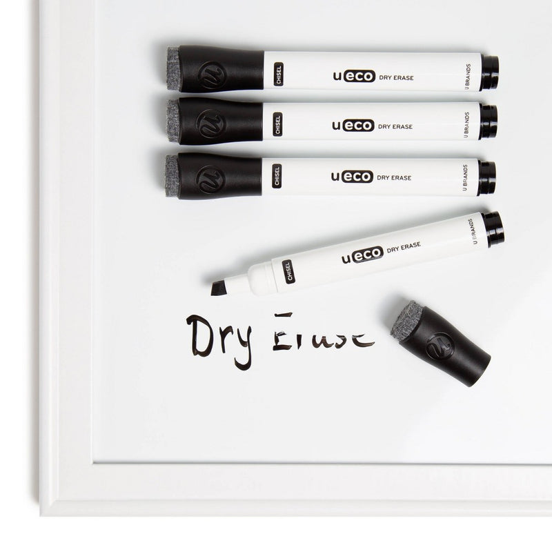 U Brands U Eco 4pk Dry Erase Markers Chisel Tip Black