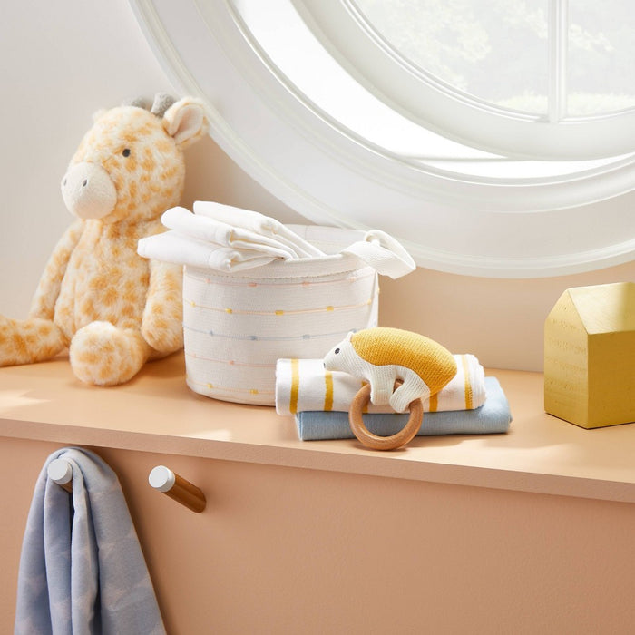 Knit Rattle on Wood Ring - Hedgehog - Cloud Island